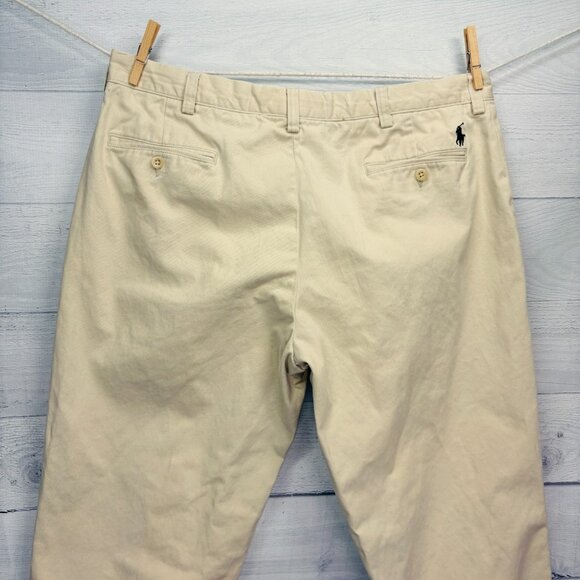 Polo by Ralph Lauren Preston Flat Front Pants Khaki Men’s Size 38 100% Cotton - Picture 7 of 11